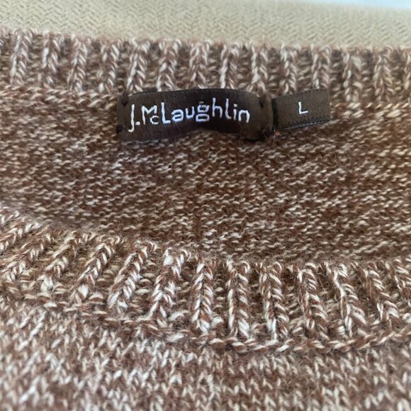 J. McLaughlin Tan 100% Cashmere Sweater Size Large Long Sleeve 16859 - Picture 3 of 4